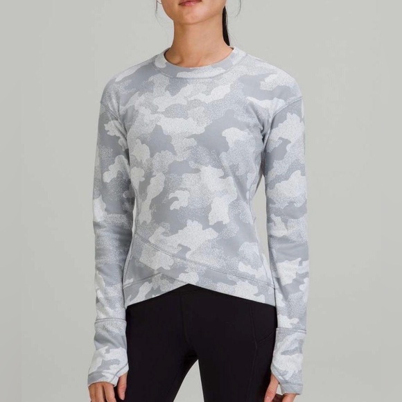 lululemon athletica Tops - Lululemon Close to Crossing Gray Camo Crossover Hem Long Sleeve Shirt Size 8